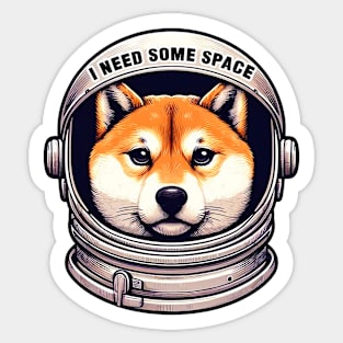 I Need Some Space meme Shiba Inu Astronaut Sticker